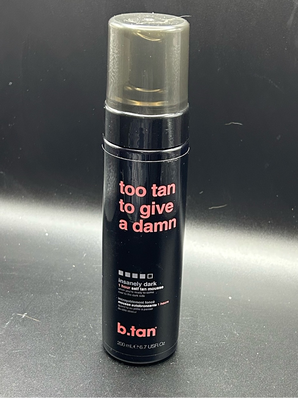b.Tan “Too Tan To Give A Damn”Insanely Dark 1 Hour Self Tan Mousse 6.7floz NEW